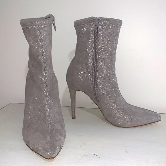 BP Braylee Fab Booties in Sparkling Faux Suede Fabric - Picture 2 of 12